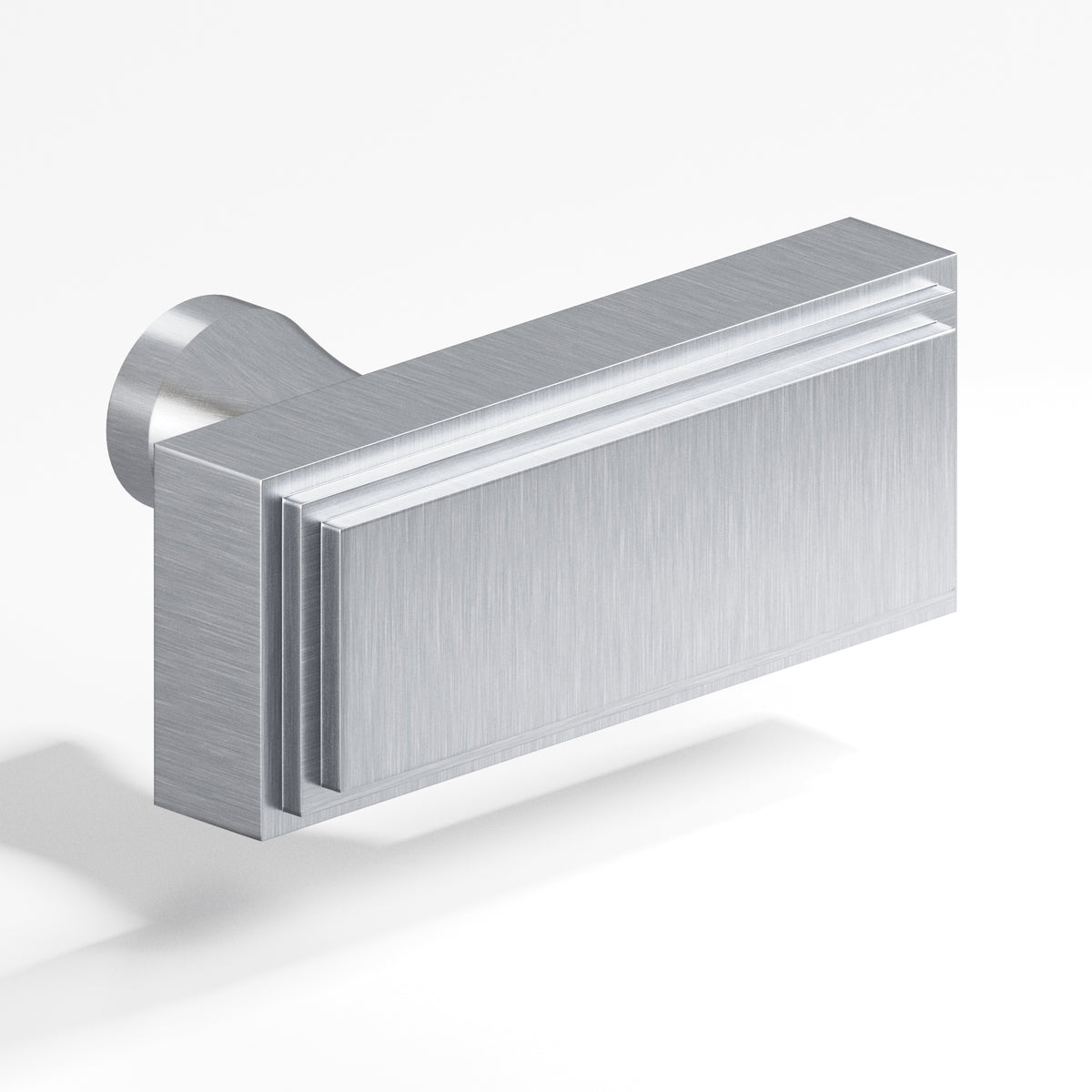 Colonial Bronze 940 Stepped Rectangular T-Knob with Flared Post, 2 in - Satin Chrome