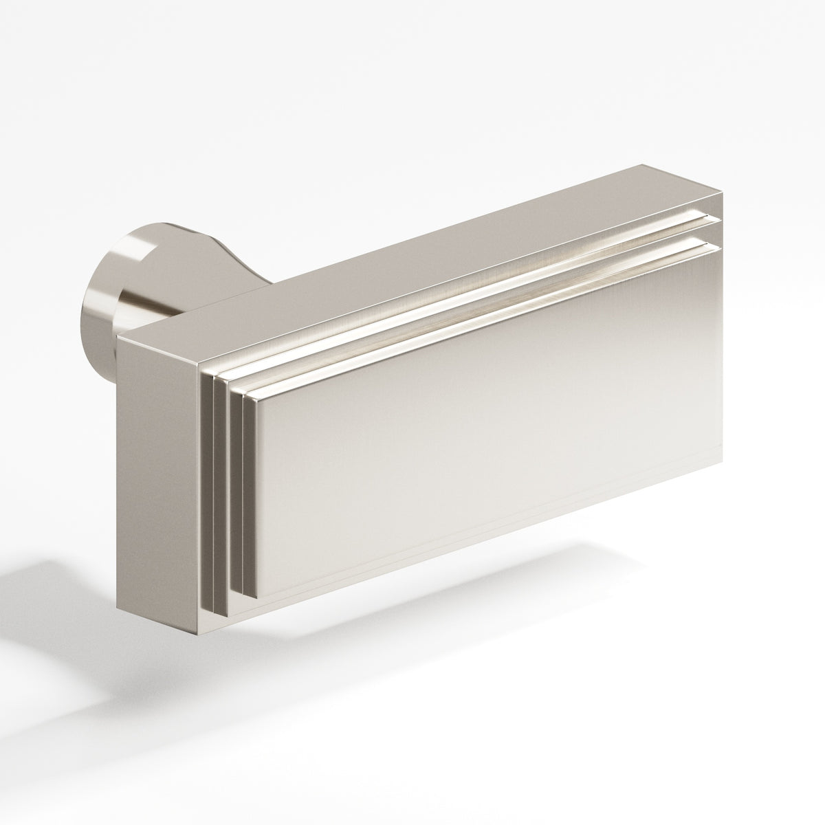 Colonial Bronze 940 Stepped Rectangular T-Knob with Flared Post, 2 in - Satin Nickel