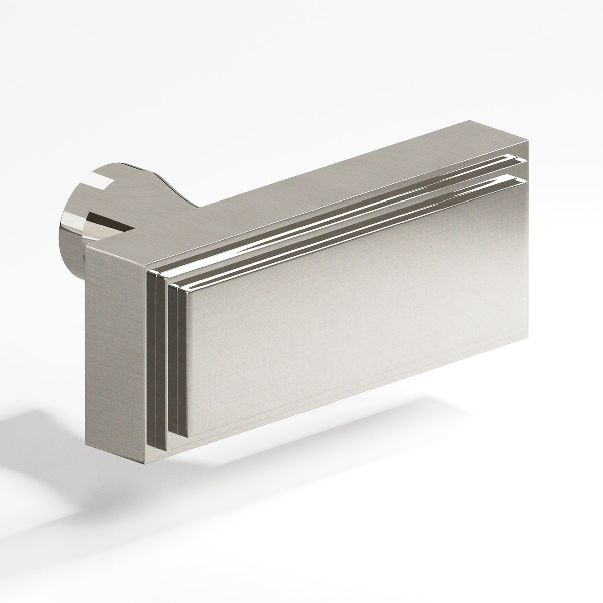 Colonial Bronze 940 Stepped Rectangular T-Knob with Flared Post, 2 in - Nickel Stainless