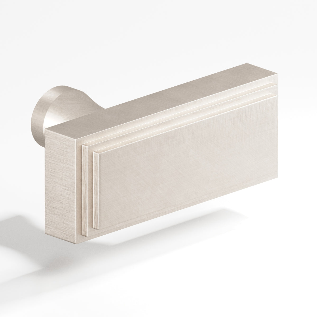 Colonial Bronze 940 Stepped Rectangular T-Knob with Flared Post, 2 in - Matte Satin Nickel