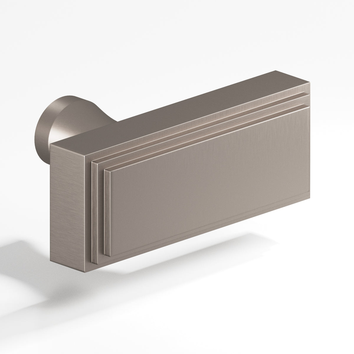 Colonial Bronze 940 Stepped Rectangular T-Knob with Flared Post, 2 in - Pewter
