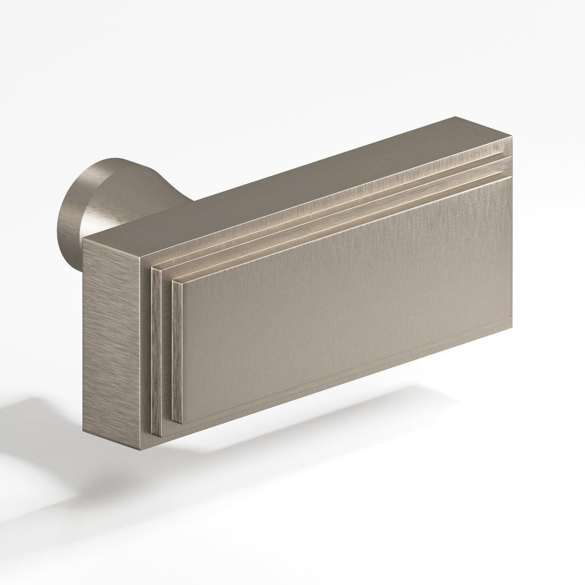 Colonial Bronze 940 Stepped Rectangular T-Knob with Flared Post, 2 in - Matte Pewter