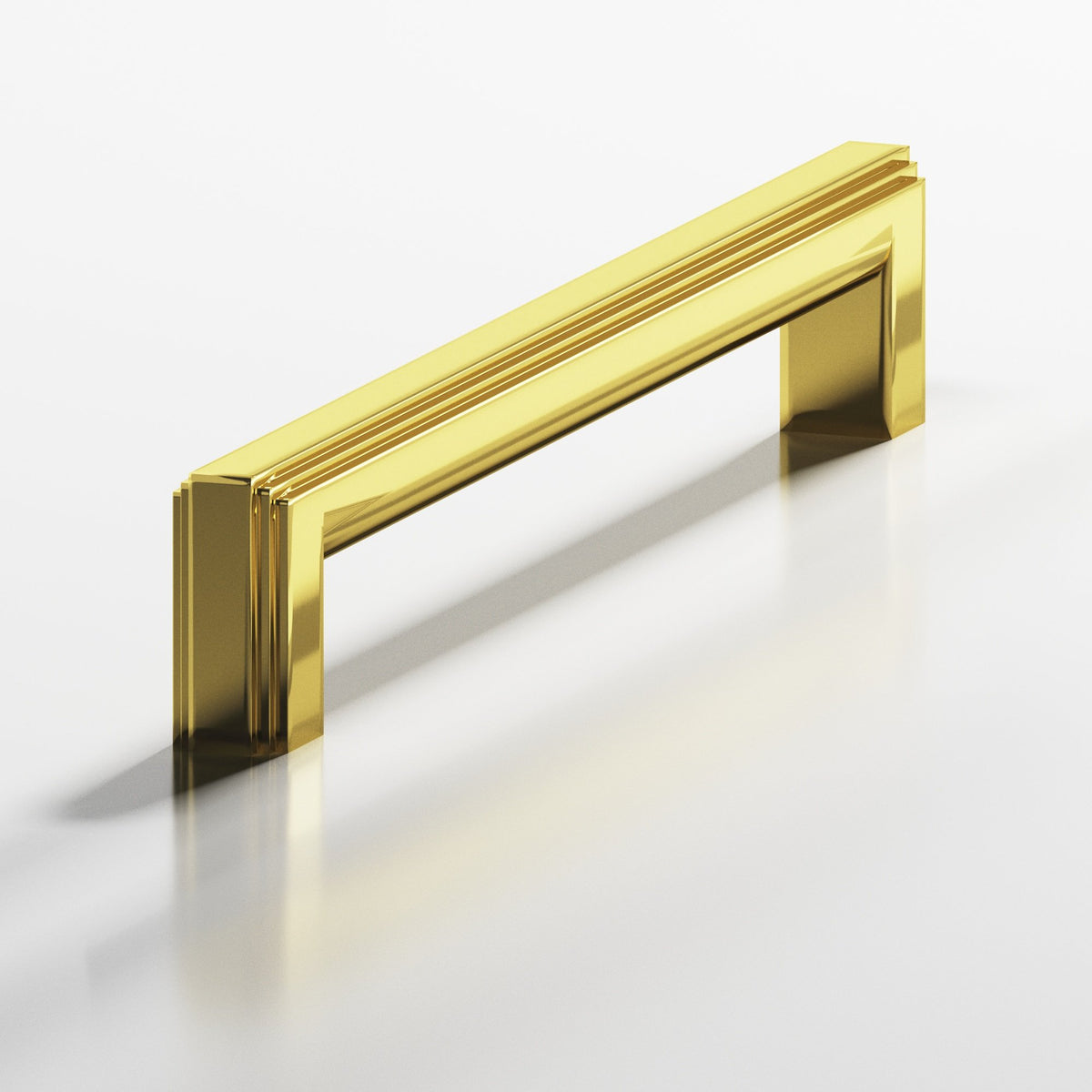 Colonial Bronze 945 Stepped Square Pull with Rounded Back, 7/16 x 1/2 in Cross Section - French Gold