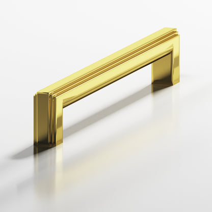 Colonial Bronze 944 Stepped Square Pull with Rounded Back, 1 x 3/4 in Cross Section - French Gold
