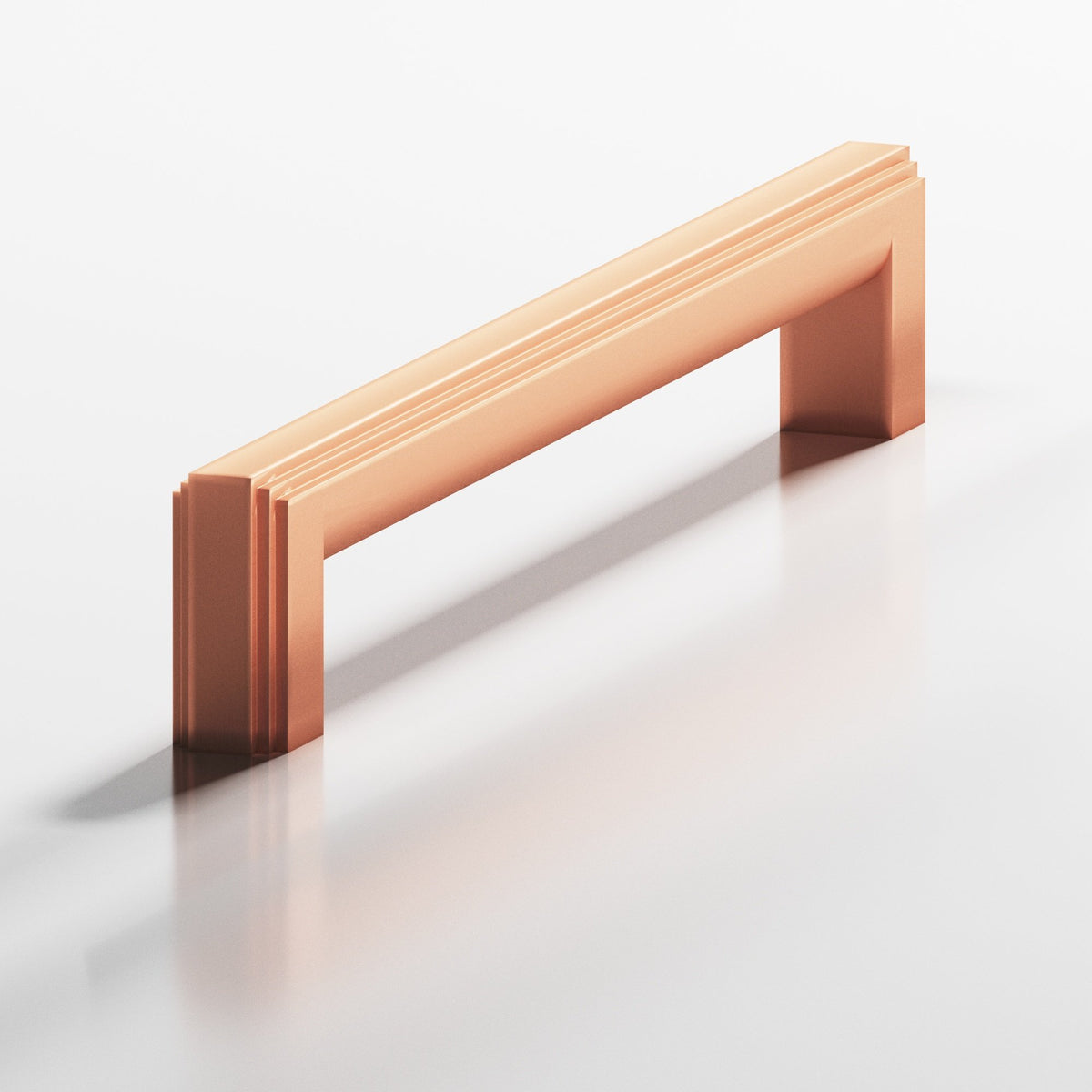 Colonial Bronze 945 Stepped Square Pull with Rounded Back, 7/16 x 1/2 in Cross Section - Matte Satin Copper