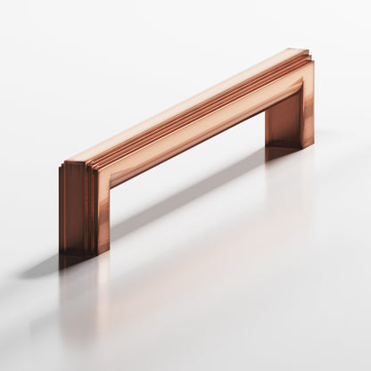 Colonial Bronze 944 Stepped Square Pull with Rounded Back, 1 x 3/4 in Cross Section - Antique Copper