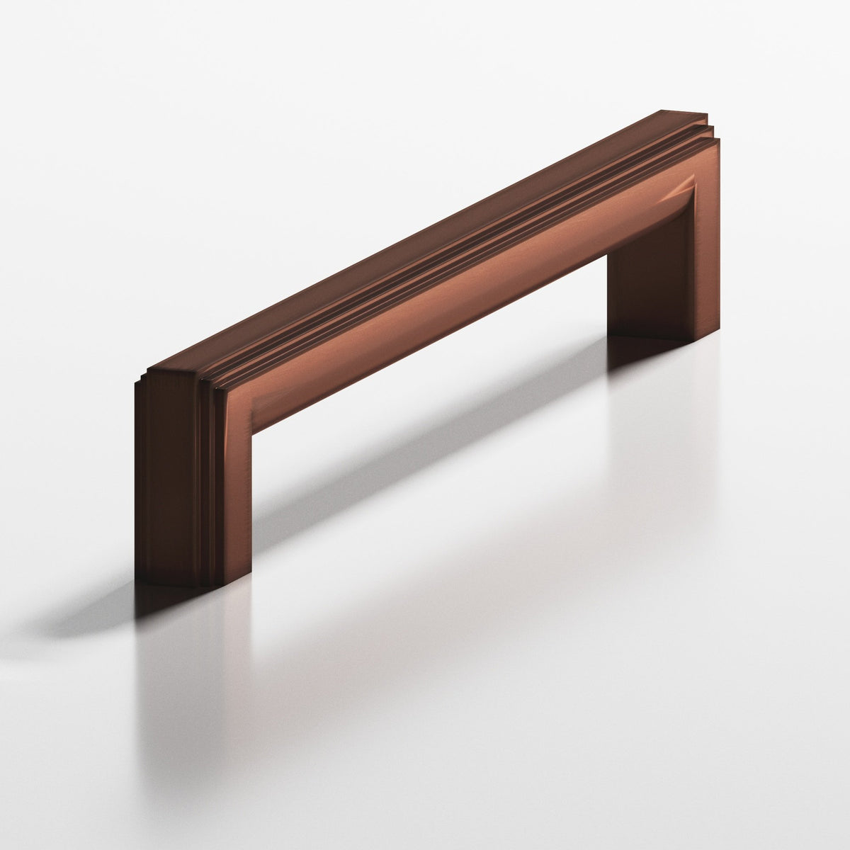 Colonial Bronze 945 Stepped Square Pull with Rounded Back, 7/16 x 1/2 in Cross Section - Matte Antique Copper