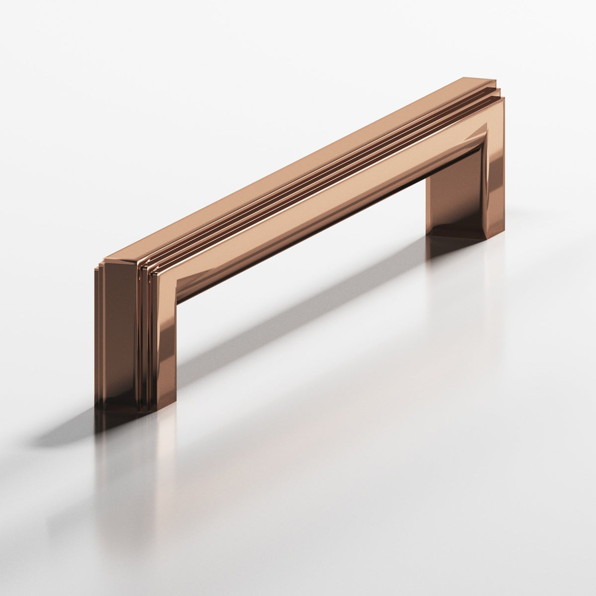 Colonial Bronze 945 Stepped Square Pull with Rounded Back, 7/16 x 1/2 in Cross Section - Polished Bronze