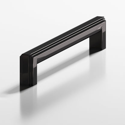 Colonial Bronze 944 Stepped Square Pull with Rounded Back, 1 x 3/4 in Cross Section - Satin Black