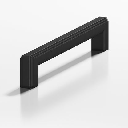 Colonial Bronze 944 Stepped Square Pull with Rounded Back, 1 x 3/4 in Cross Section - Matte Satin Black