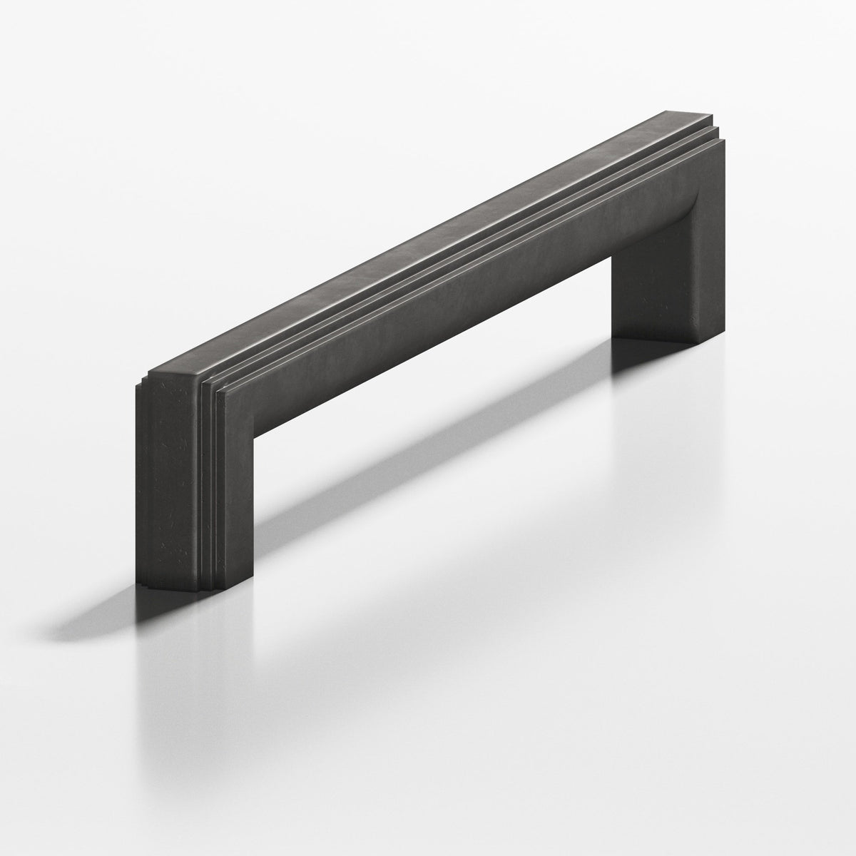 Colonial Bronze 944 Stepped Square Pull with Rounded Back, 1 x 3/4 in Cross Section - Distressed Satin Black