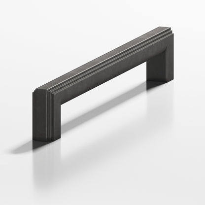 Colonial Bronze 944 Stepped Square Pull with Rounded Back, 1 x 3/4 in Cross Section - Distressed Satin Black