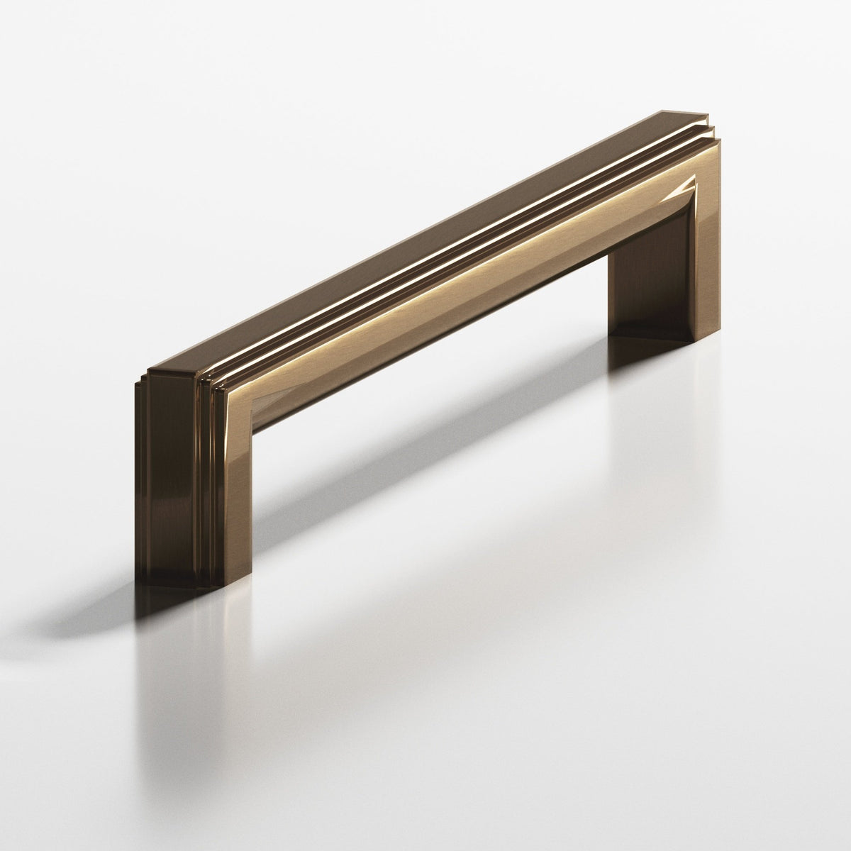 Colonial Bronze 944 Stepped Square Pull with Rounded Back, 1 x 3/4 in Cross Section - Light Statuary Bronze