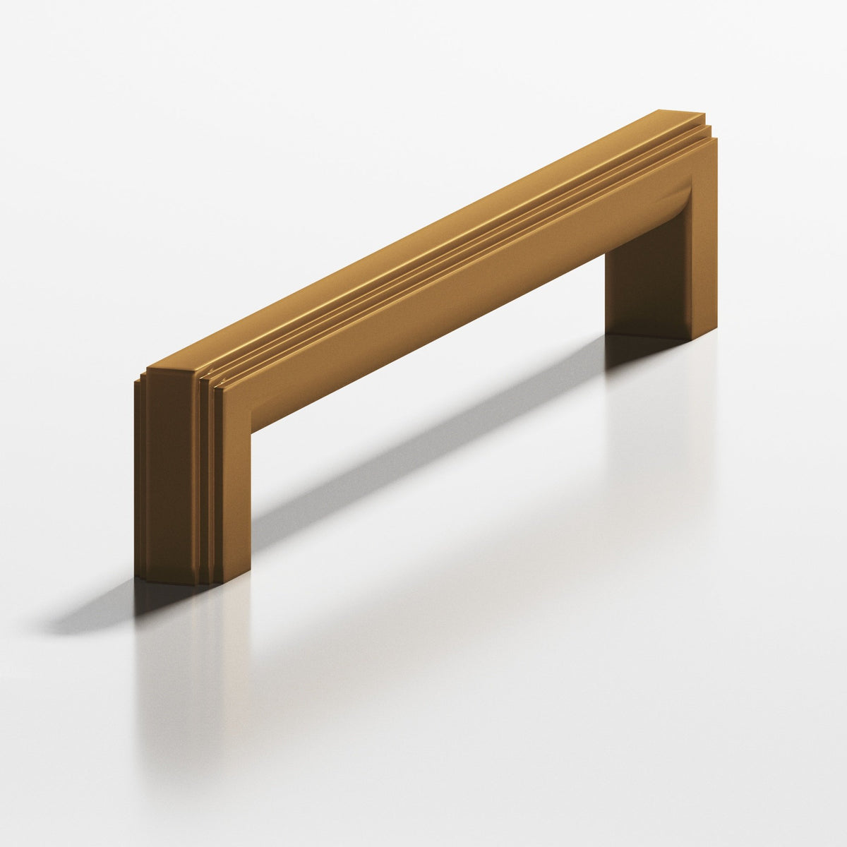 Colonial Bronze 945 Stepped Square Pull with Rounded Back, 7/16 x 1/2 in Cross Section - Matte Light Statuary Bronze