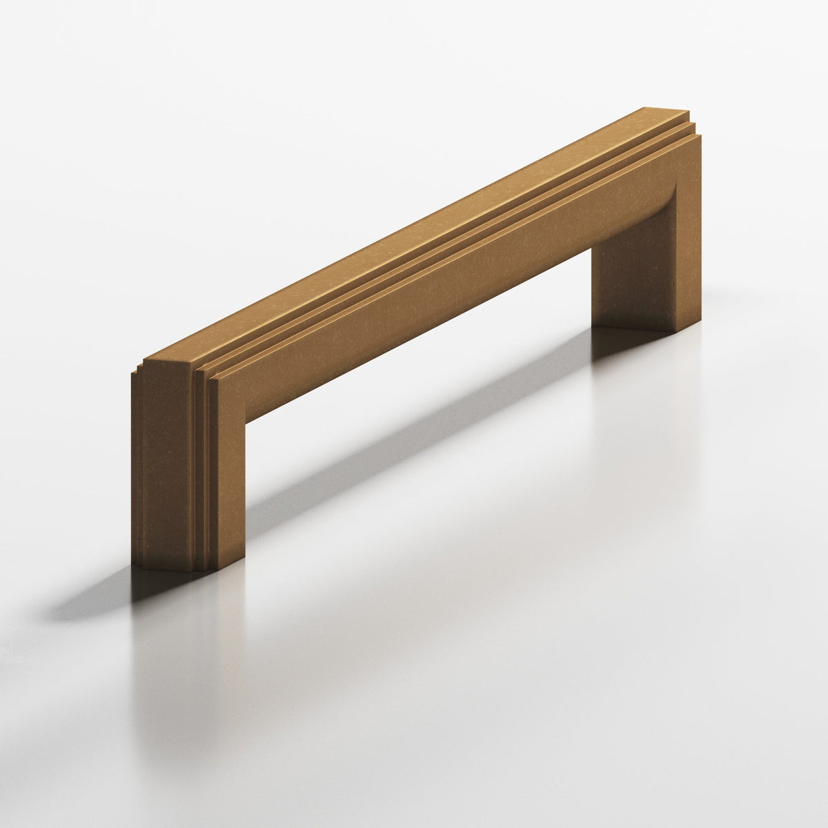 Colonial Bronze 945 Stepped Square Pull with Rounded Back, 7/16 x 1/2 in Cross Section - Distressed Light Statuary Bronze