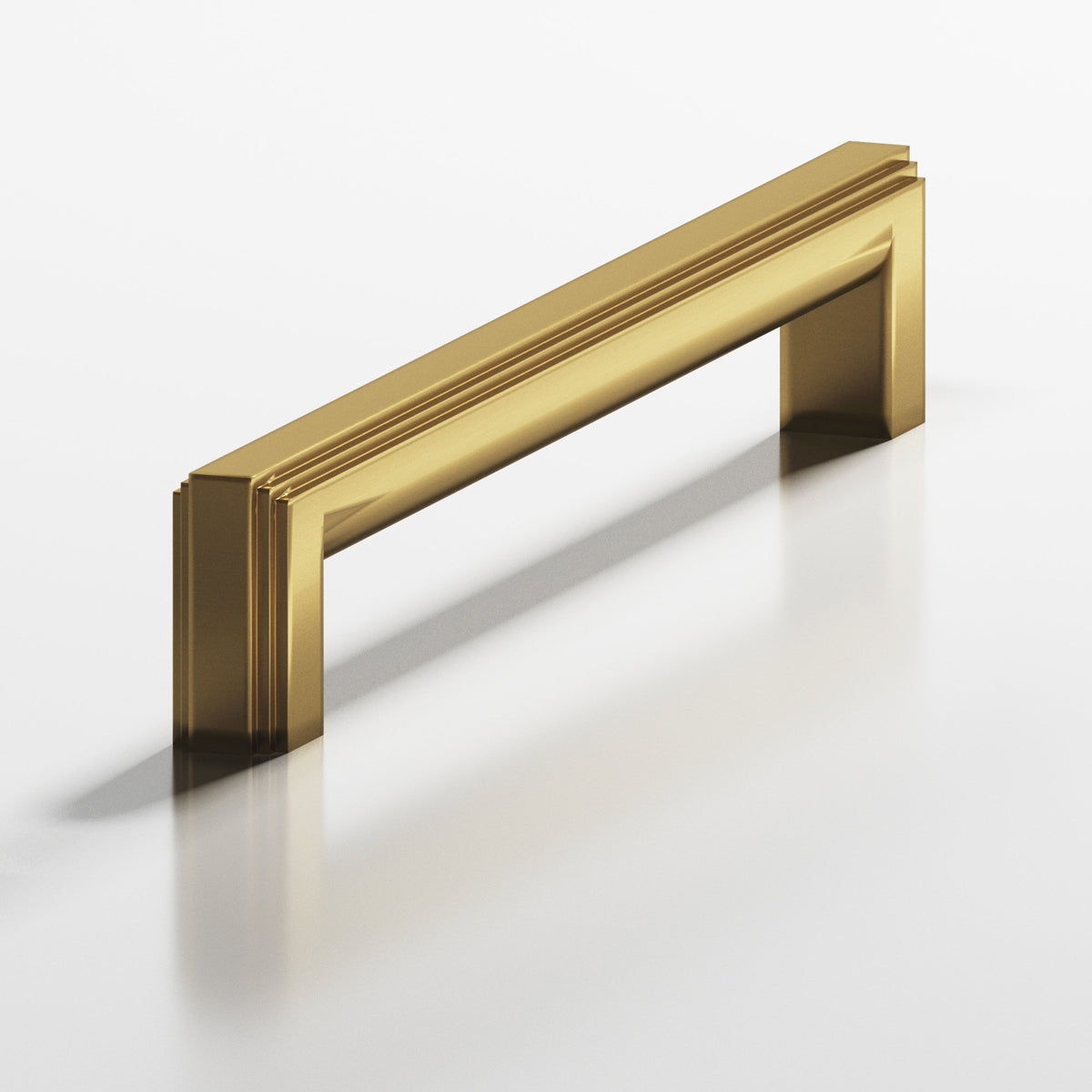 Colonial Bronze 945 Stepped Square Pull with Rounded Back, 7/16 x 1/2 in Cross Section - Satin Brass