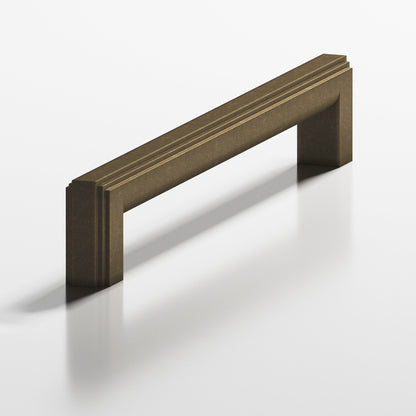 Colonial Bronze 944 Stepped Square Pull with Rounded Back, 1 x 3/4 in Cross Section - Distressed Oil Rubbed Bronze