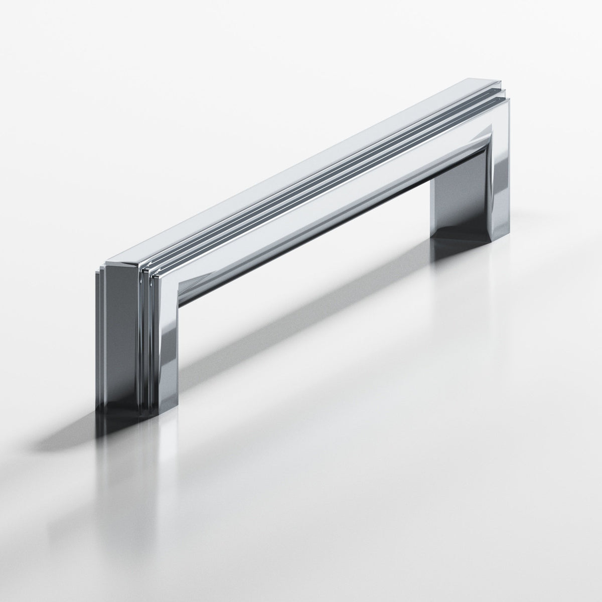 Colonial Bronze 945 Stepped Square Pull with Rounded Back, 7/16 x 1/2 in Cross Section - Polished Chrome
