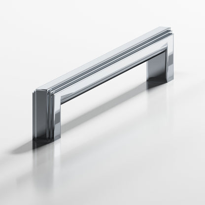 Colonial Bronze 944 Stepped Square Pull with Rounded Back, 1 x 3/4 in Cross Section - Polished Chrome