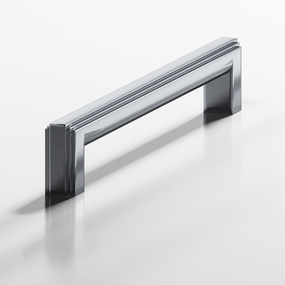 Colonial Bronze 944 Stepped Square Pull with Rounded Back, 1 x 3/4 in Cross Section - Satin Chrome
