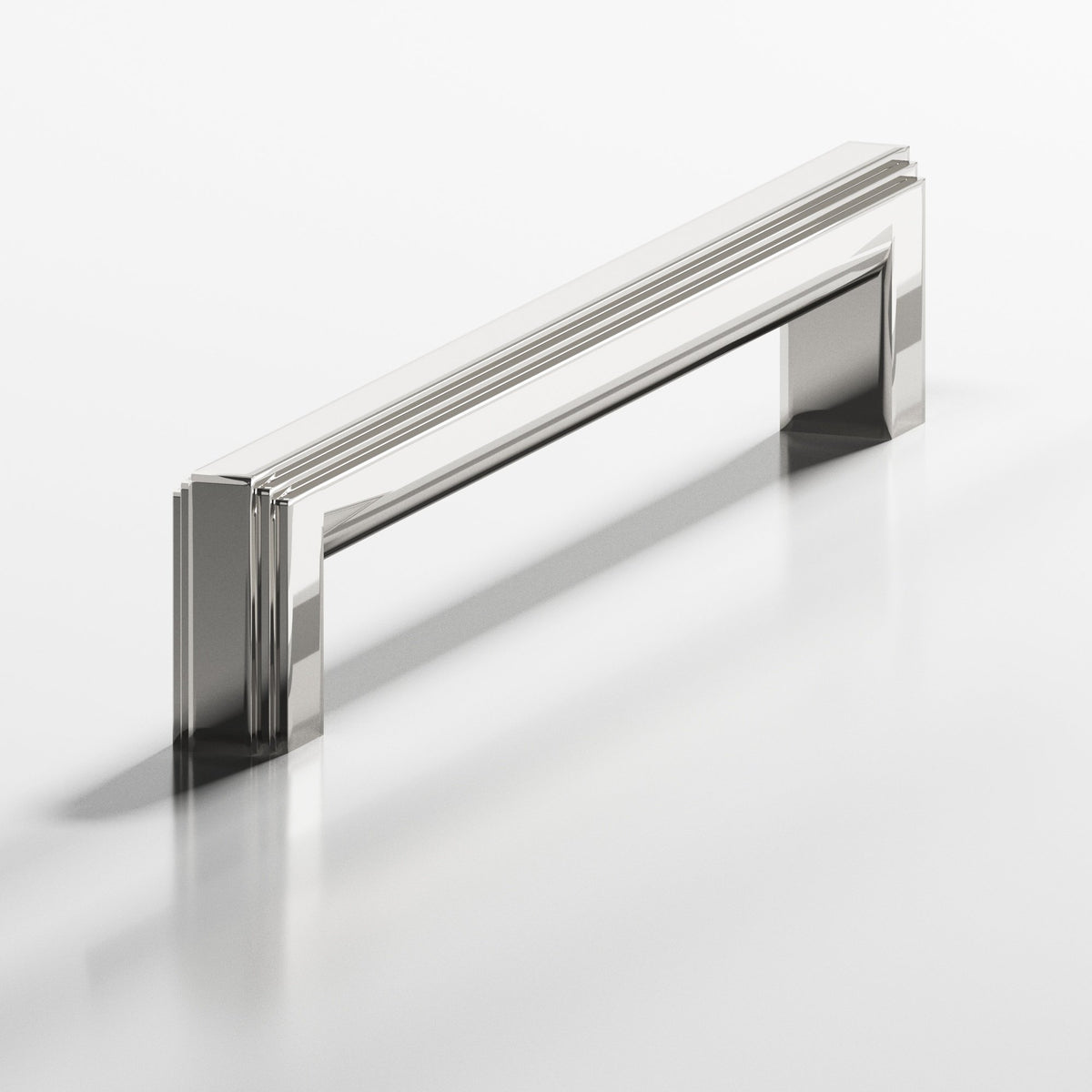 Colonial Bronze 944 Stepped Square Pull with Rounded Back, 1 x 3/4 in Cross Section - Polished Nickel