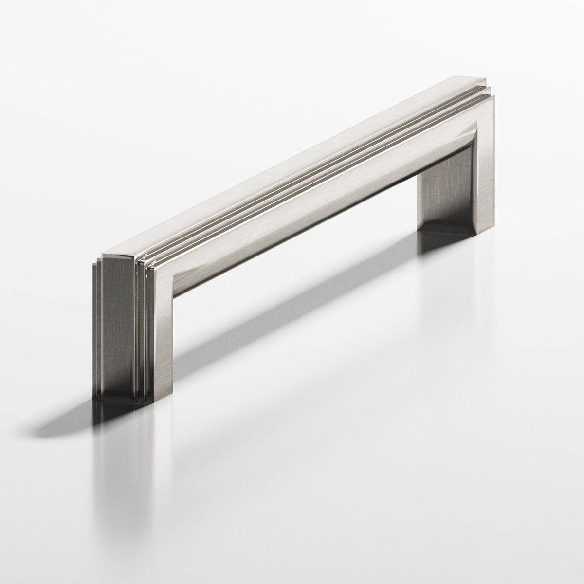 Colonial Bronze 945 Stepped Square Pull with Rounded Back, 7/16 x 1/2 in Cross Section - Satin Nickel