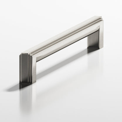 Colonial Bronze 944 Stepped Square Pull with Rounded Back, 1 x 3/4 in Cross Section - Satin Nickel
