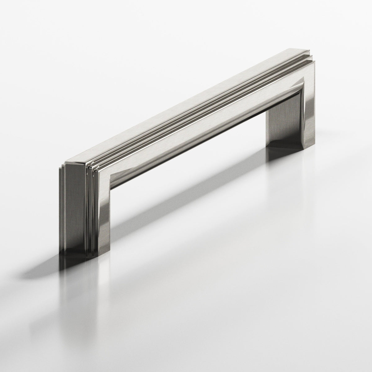 Colonial Bronze 944 Stepped Square Pull with Rounded Back, 1 x 3/4 in Cross Section - Nickel Stainless