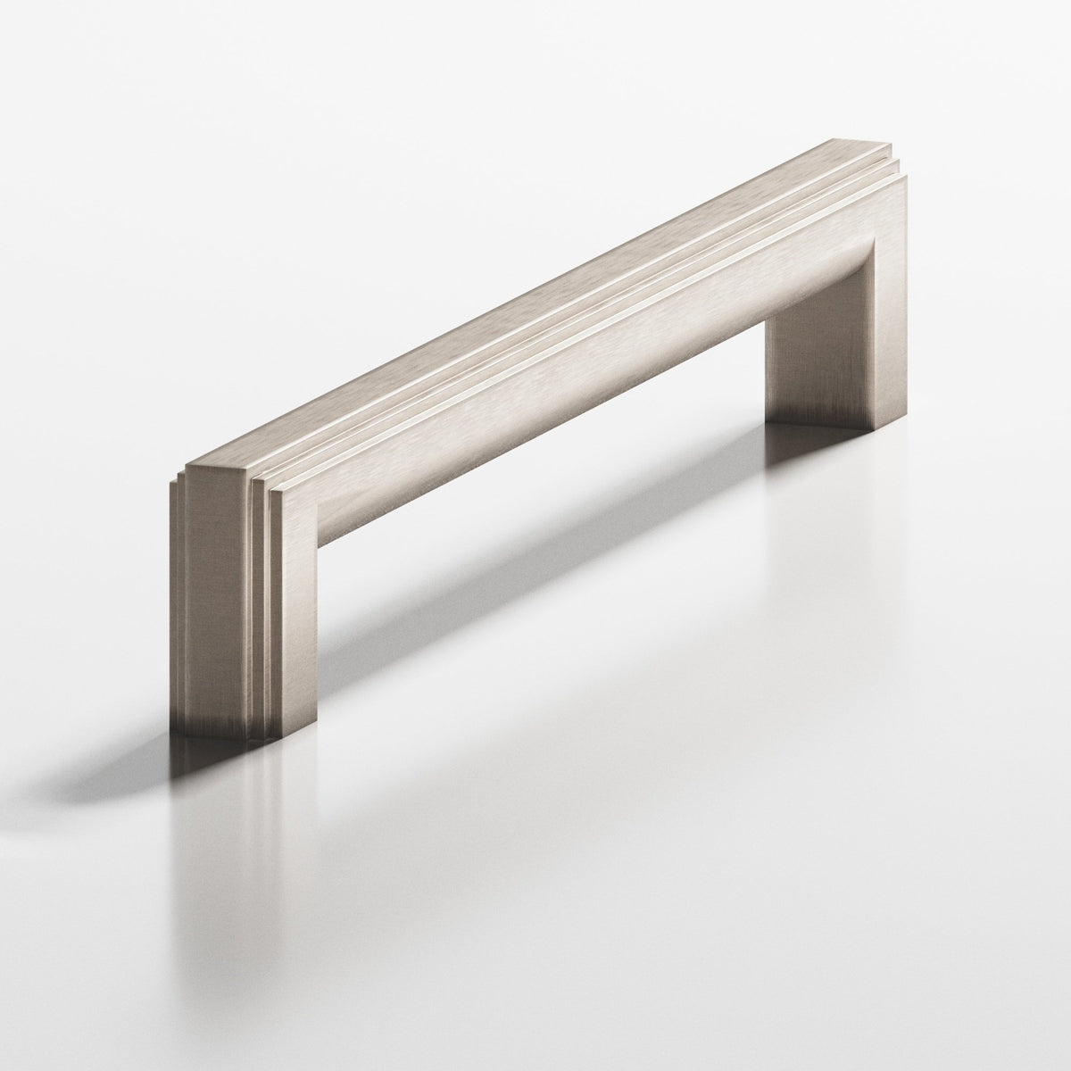 Colonial Bronze 945 Stepped Square Pull with Rounded Back, 7/16 x 1/2 in Cross Section - Matte Satin Nickel