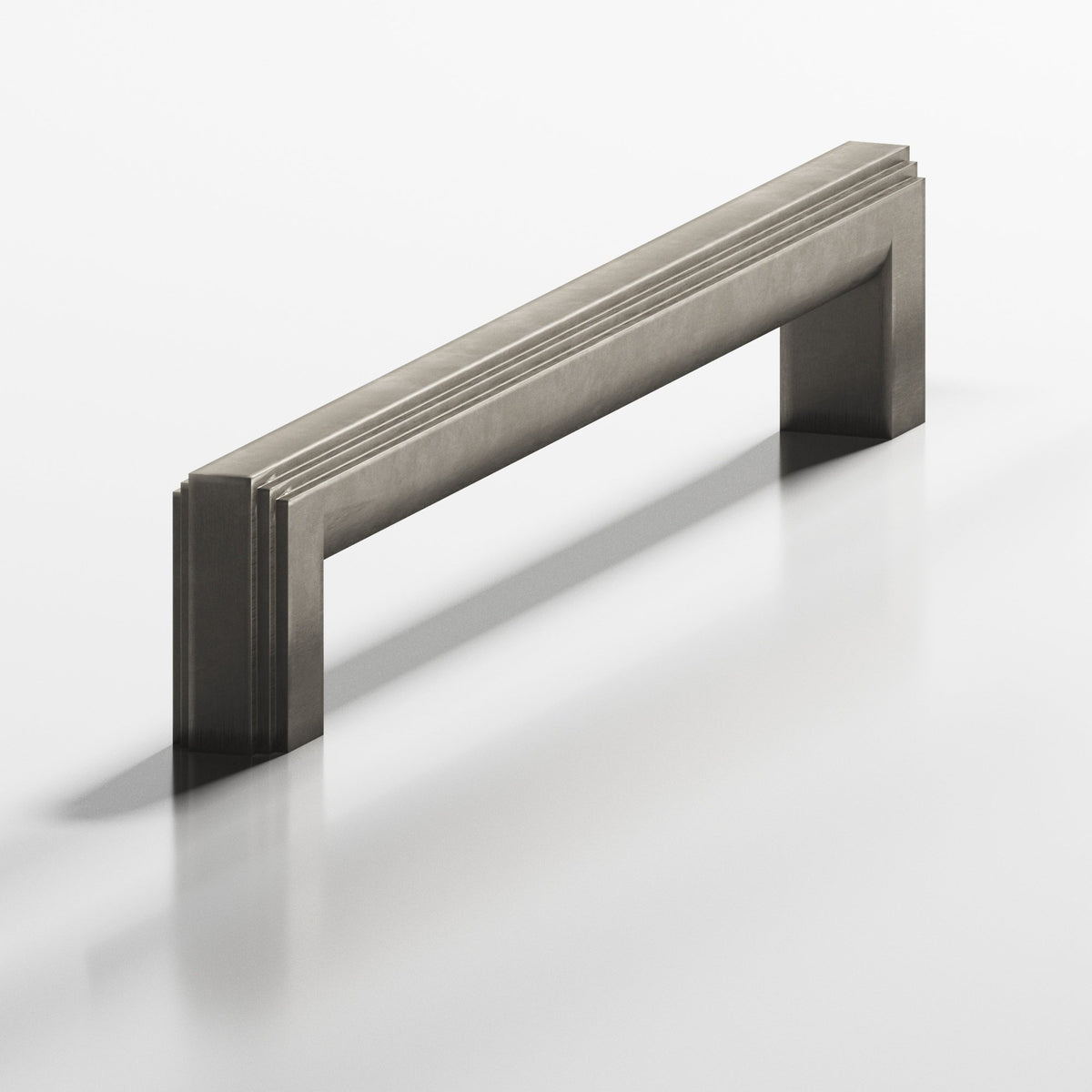 Colonial Bronze 944 Stepped Square Pull with Rounded Back, 1 x 3/4 in Cross Section - Matte Pewter