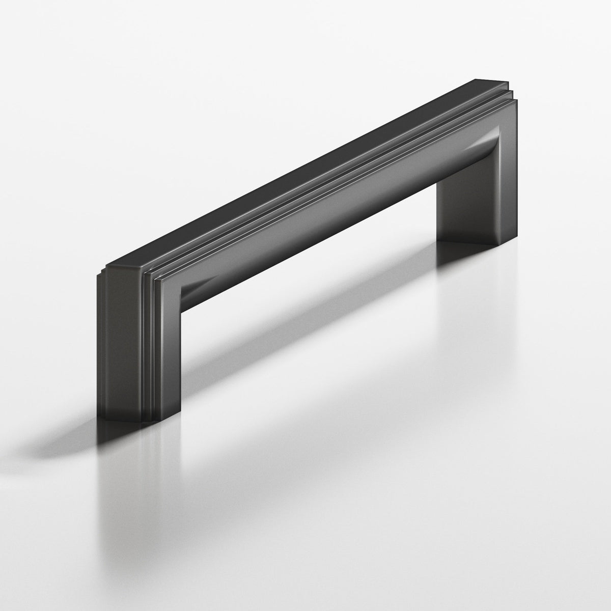 Colonial Bronze 945 Stepped Square Pull with Rounded Back, 7/16 x 1/2 in Cross Section - Matte Graphite