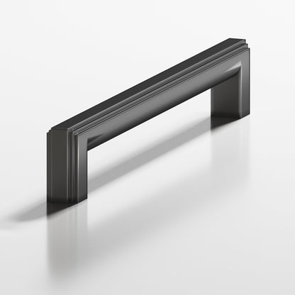 Colonial Bronze 944 Stepped Square Pull with Rounded Back, 1 x 3/4 in Cross Section - Matte Graphite