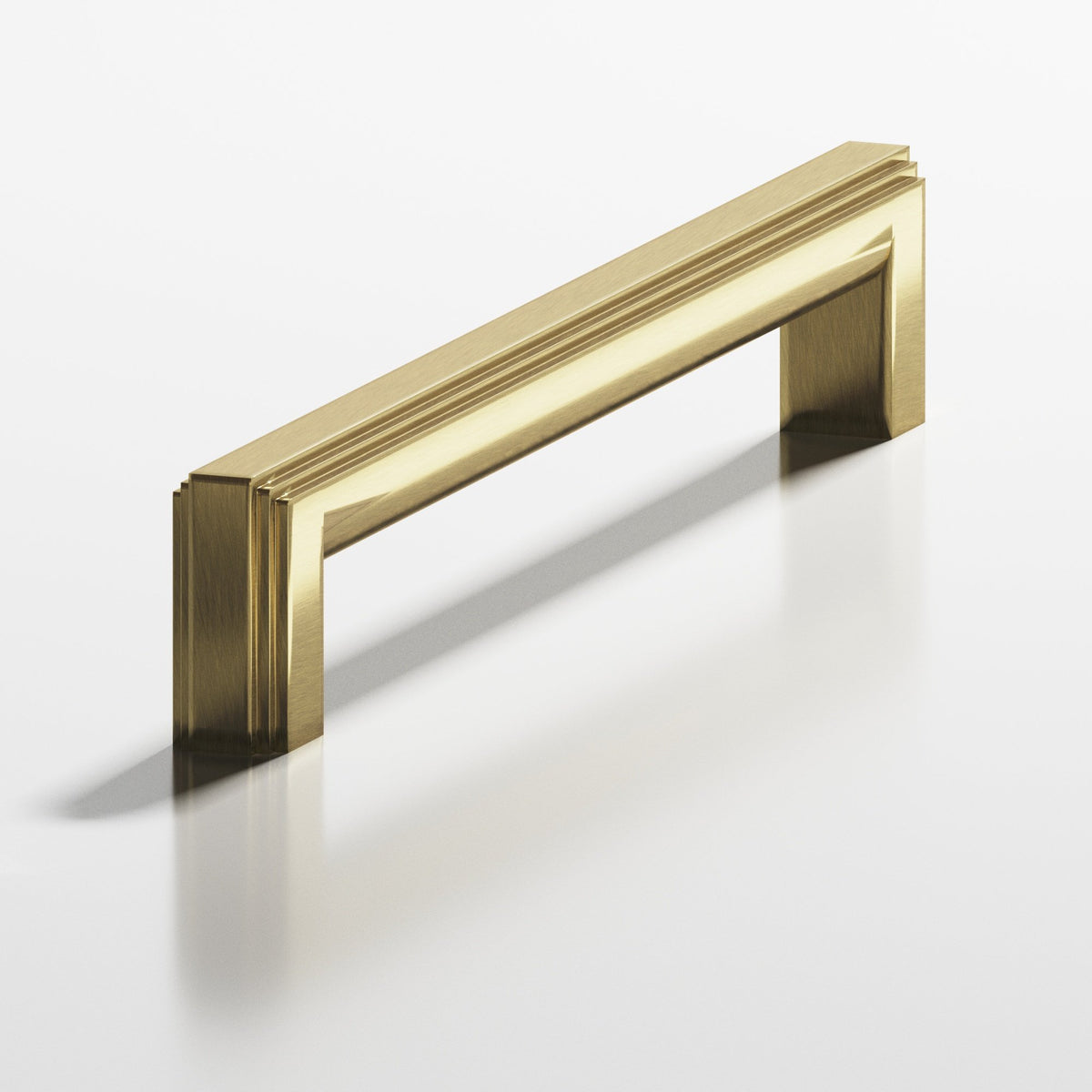Colonial Bronze 945 Stepped Square Pull with Rounded Back, 7/16 x 1/2 in Cross Section - Antique Brass