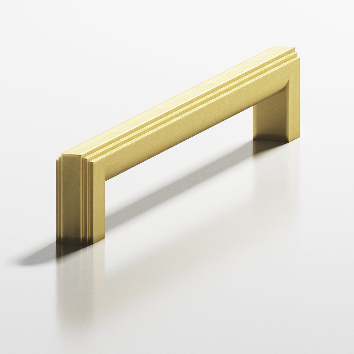 Colonial Bronze 945 Stepped Square Pull with Rounded Back, 7/16 x 1/2 in Cross Section - Matte Satin Brass