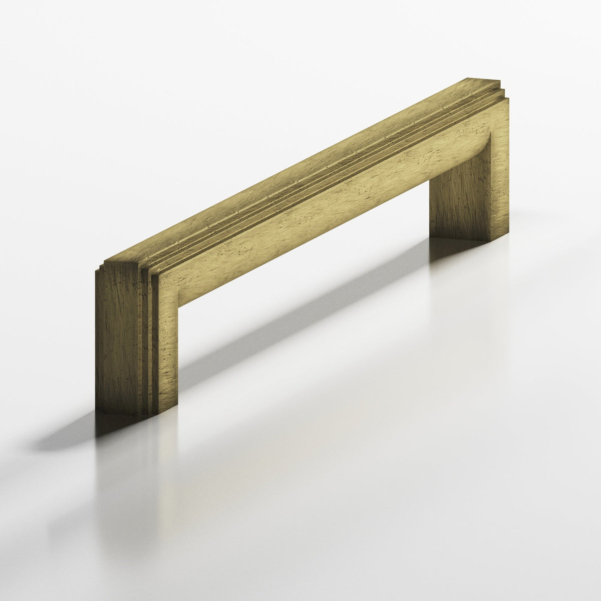 Colonial Bronze 945 Stepped Square Pull with Rounded Back, 7/16 x 1/2 in Cross Section - Distressed Antique Brass