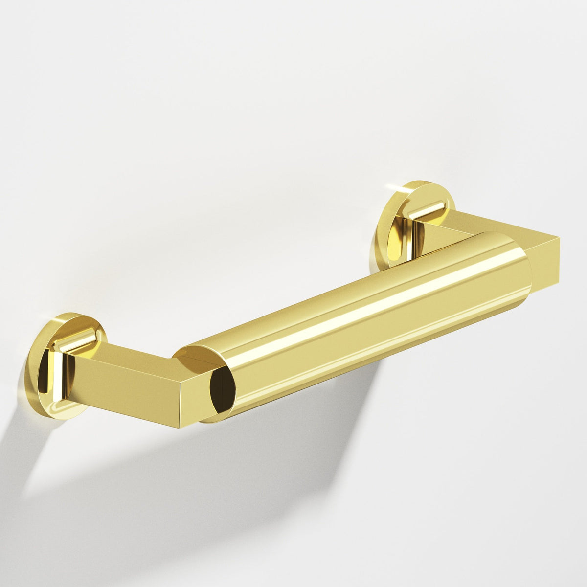 Colonial Bronze 1362 Gropius-Style Pull with Flared Feet, 1 in Diameter - Polished Brass
