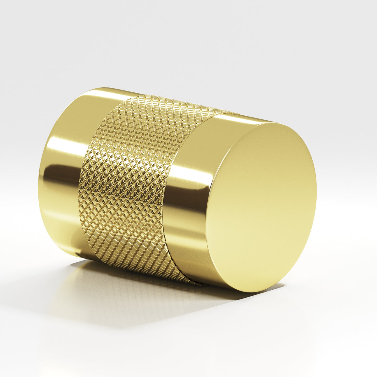 Colonial Bronze 560 Diamond-Knurled Cylinder Knob, 3/4 in Diameter - Polished Brass