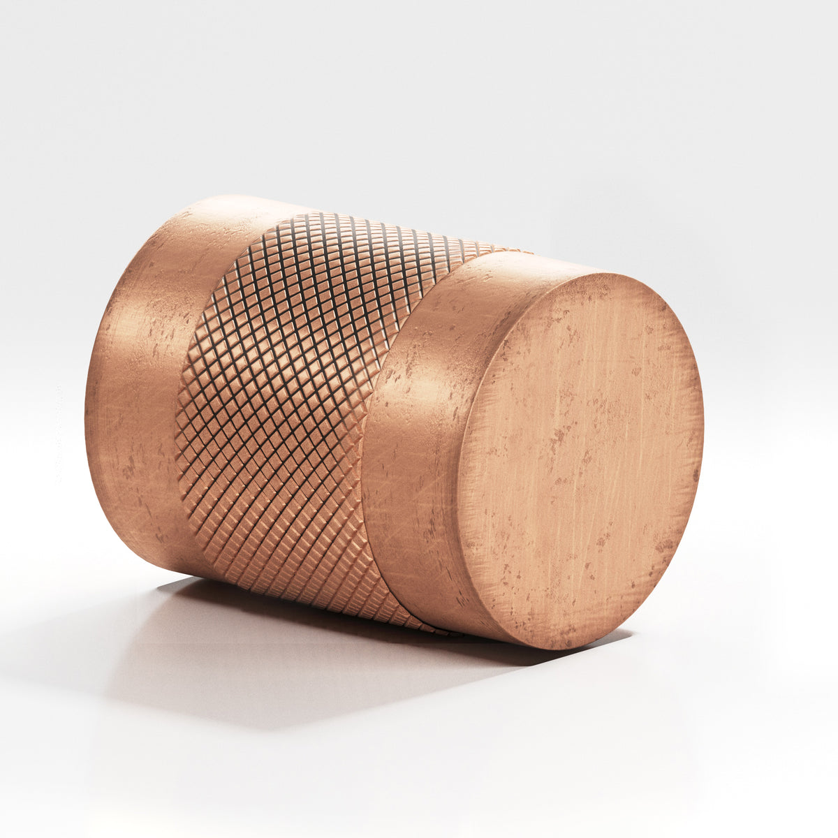 Colonial Bronze 560 Diamond-Knurled Cylinder Knob, 3/4 in Diameter - Distressed Antique Copper