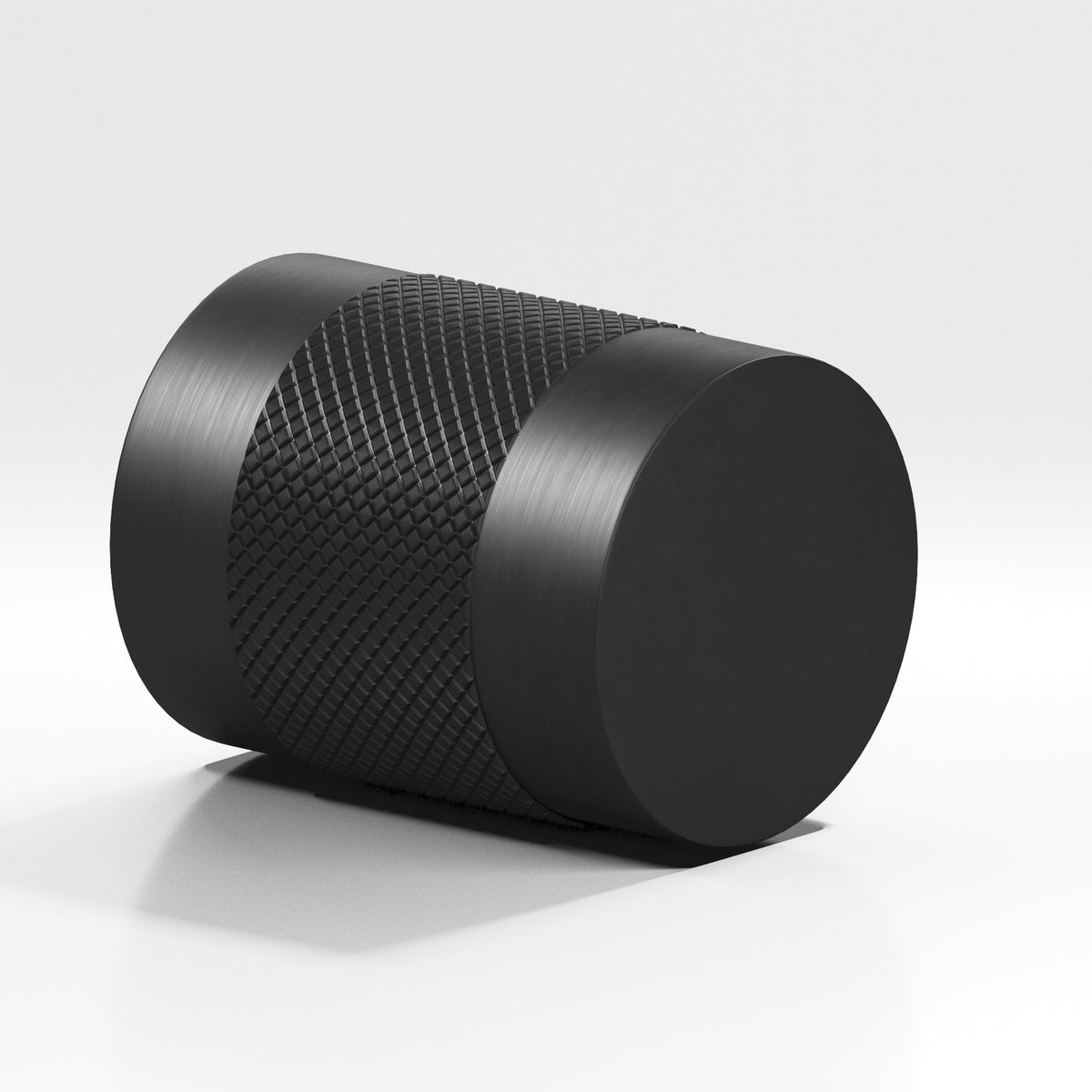 Colonial Bronze 560 Diamond-Knurled Cylinder Knob, 3/4 in Diameter - Matte Satin Black