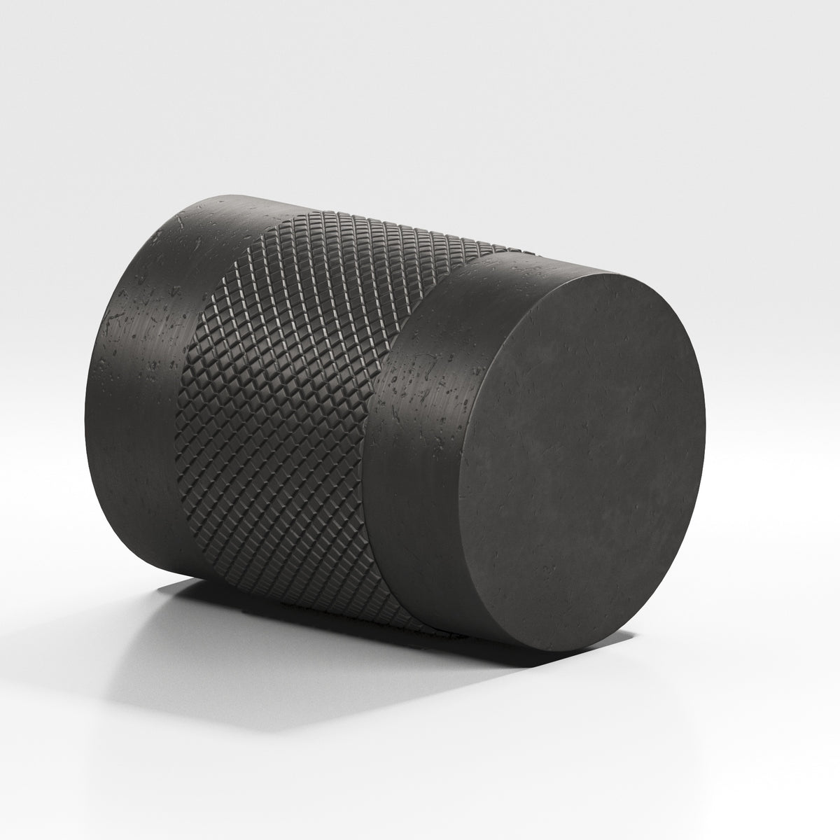 Colonial Bronze 560 Diamond-Knurled Cylinder Knob, 3/4 in Diameter - Distressed Satin Black