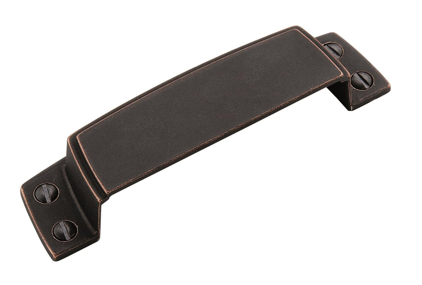 Amerock Highland Ridge Cup Pull - 3-1/2 inch (89mm) CTC - Dark Oiled Bronze