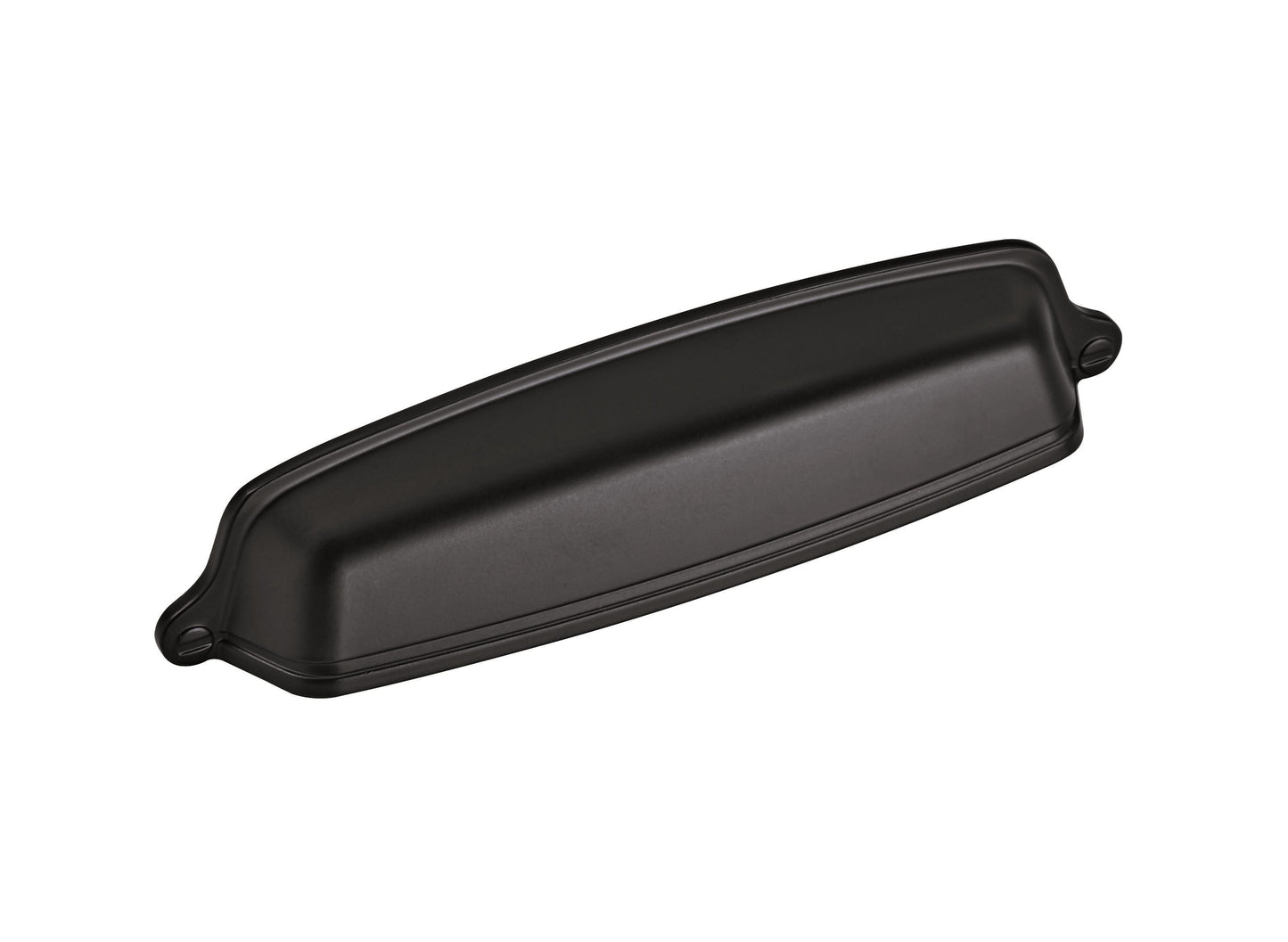 Amerock Stature Cup Pull - 5-1/16 inch (128mm) CTC - Matte Black