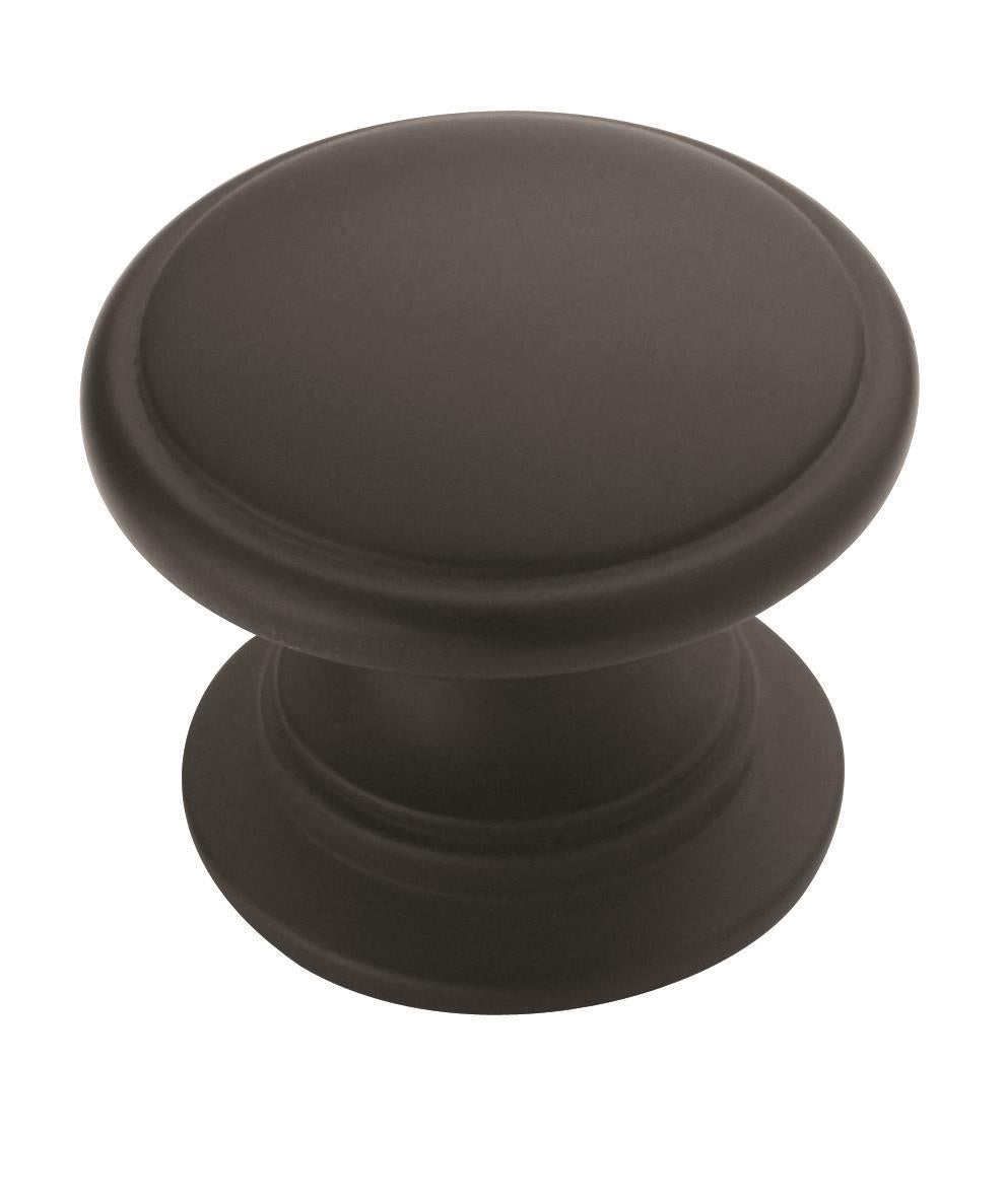 Amerock Ravino Knob - 1-1/4 inch (32mm) Diameter - Matte Black