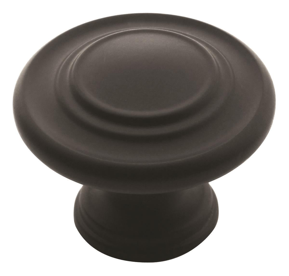 Amerock Inspirations Knob - 1-5/16 inch (33mm) Diameter - Matte Black