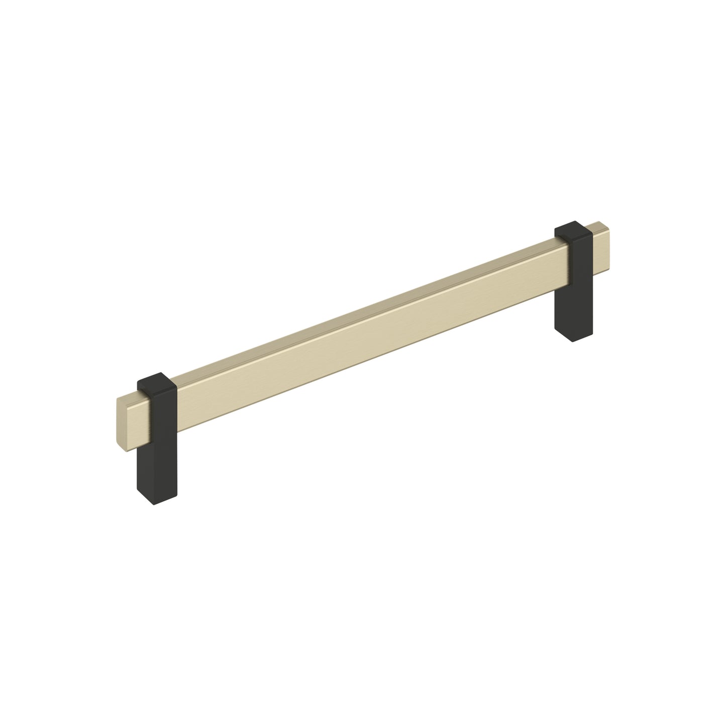Amerock Mulino Pull - 7-9/16 inch (192mm) CTC - Golden Champagne/Matte Black