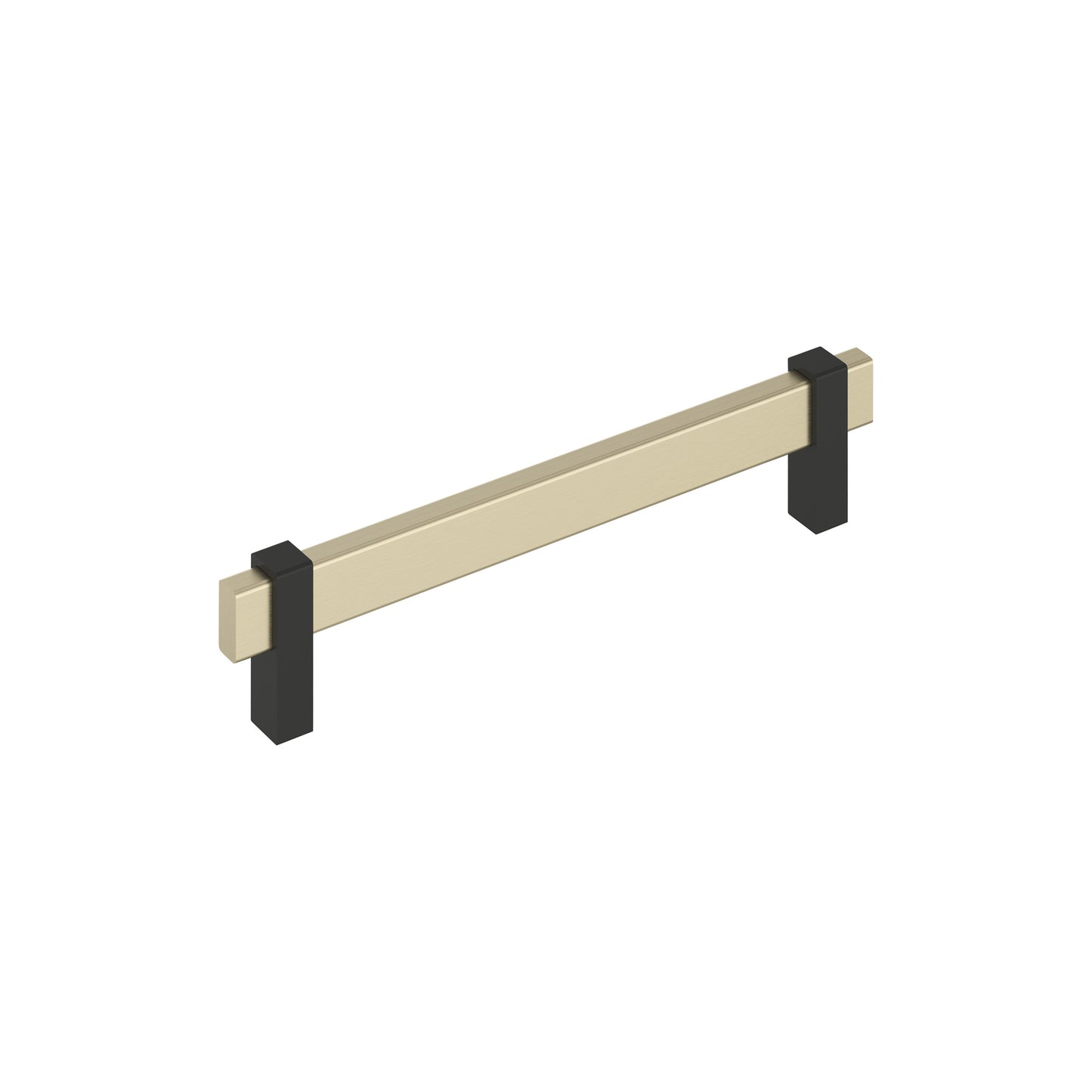 Amerock Mulino Pull - 6-5/16 inch (160mm) CTC - Golden Champagne/Matte Black