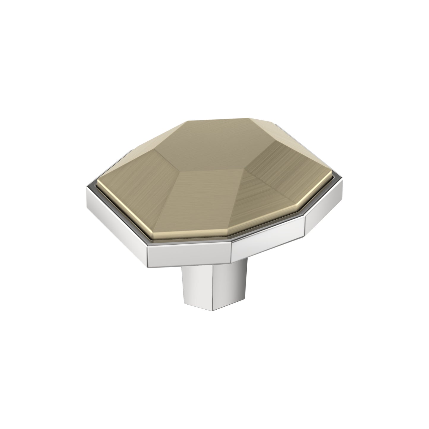 Amerock London Knob - 1-5/8 inch (41mm) Length - Golden Champagne/Polished Chrome