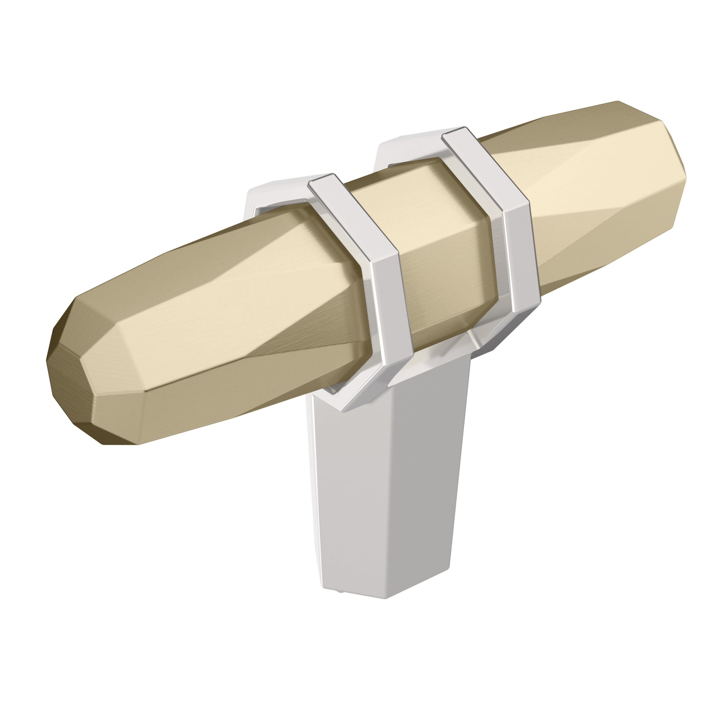 Amerock London Knob - 2-1/2 inch (64mm) Length - Golden Champagne/Polished Chrome