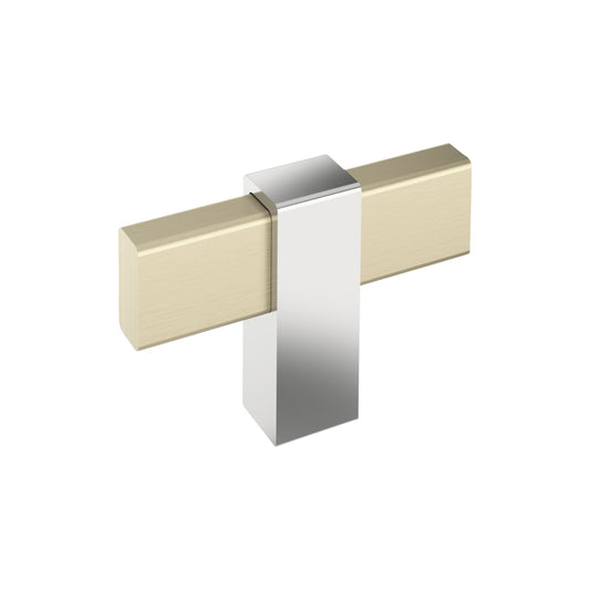 Amerock Mulino Cabinet Knob - Golden Champagne/Polished Chrome