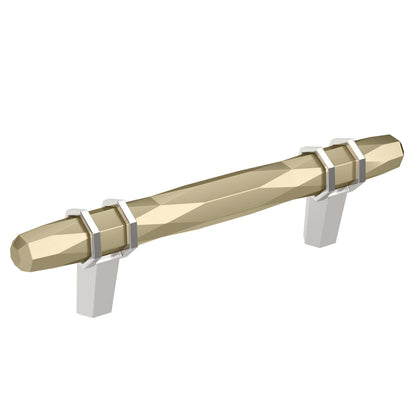 Amerock London Cabinet Pull - Golden Champagne/Polished Chrome